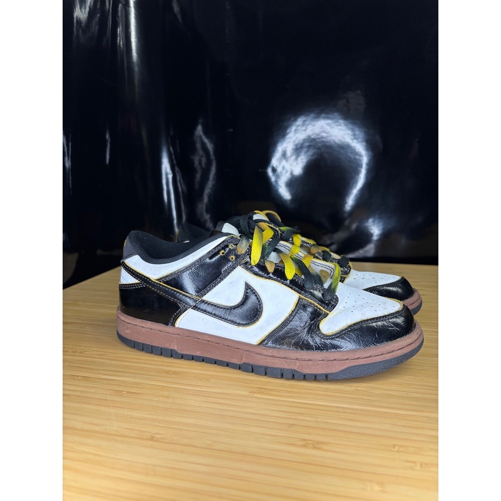 Nike Dunk Low Panda Pigeon Black White Yellow HQ9294-100 Kids Size 7Y
